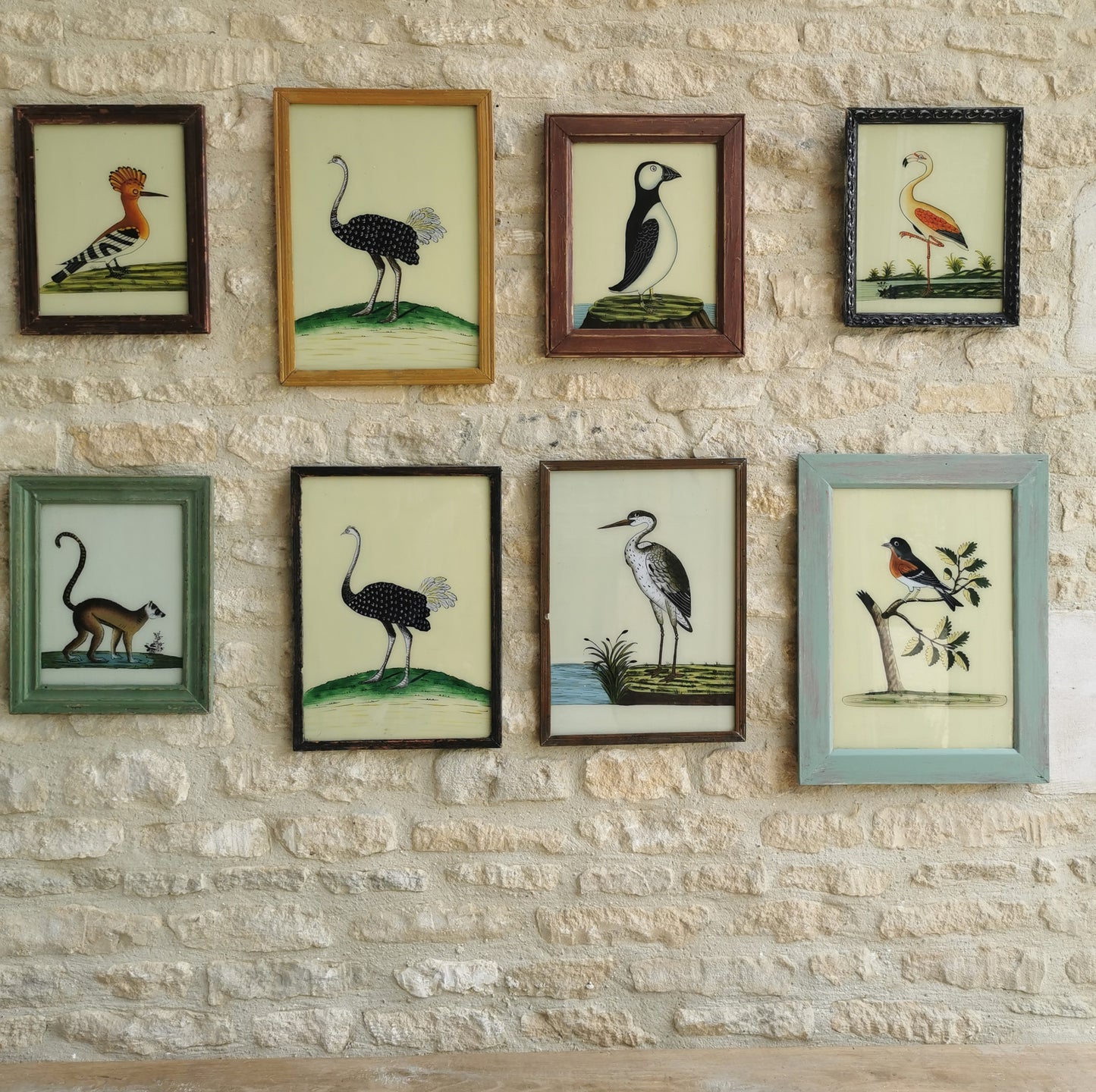 Hand Painted Birds on Glass