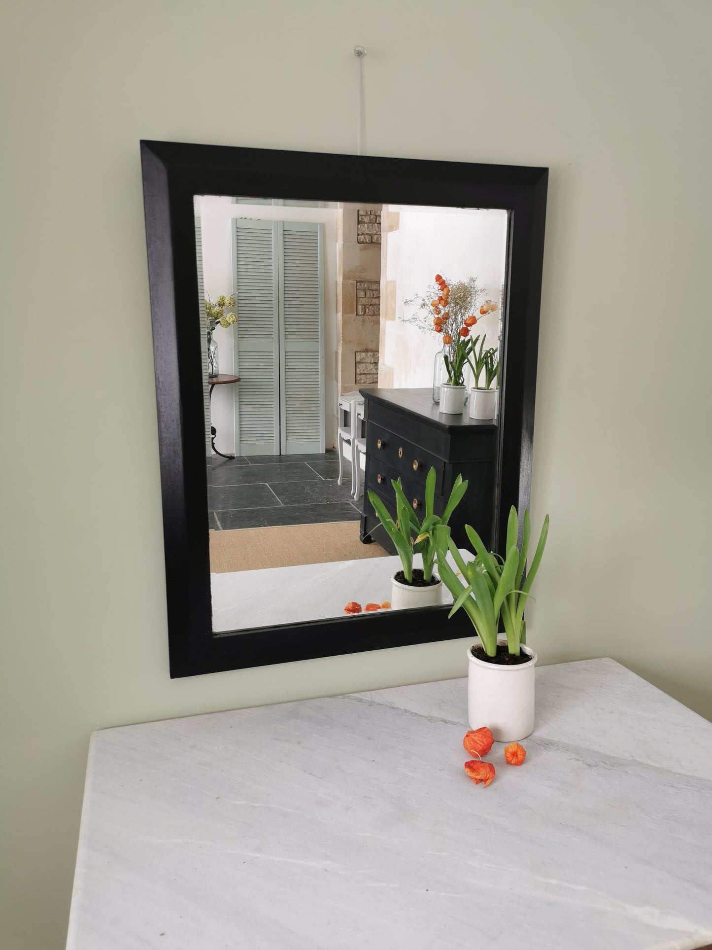 Black Wooden Mirror