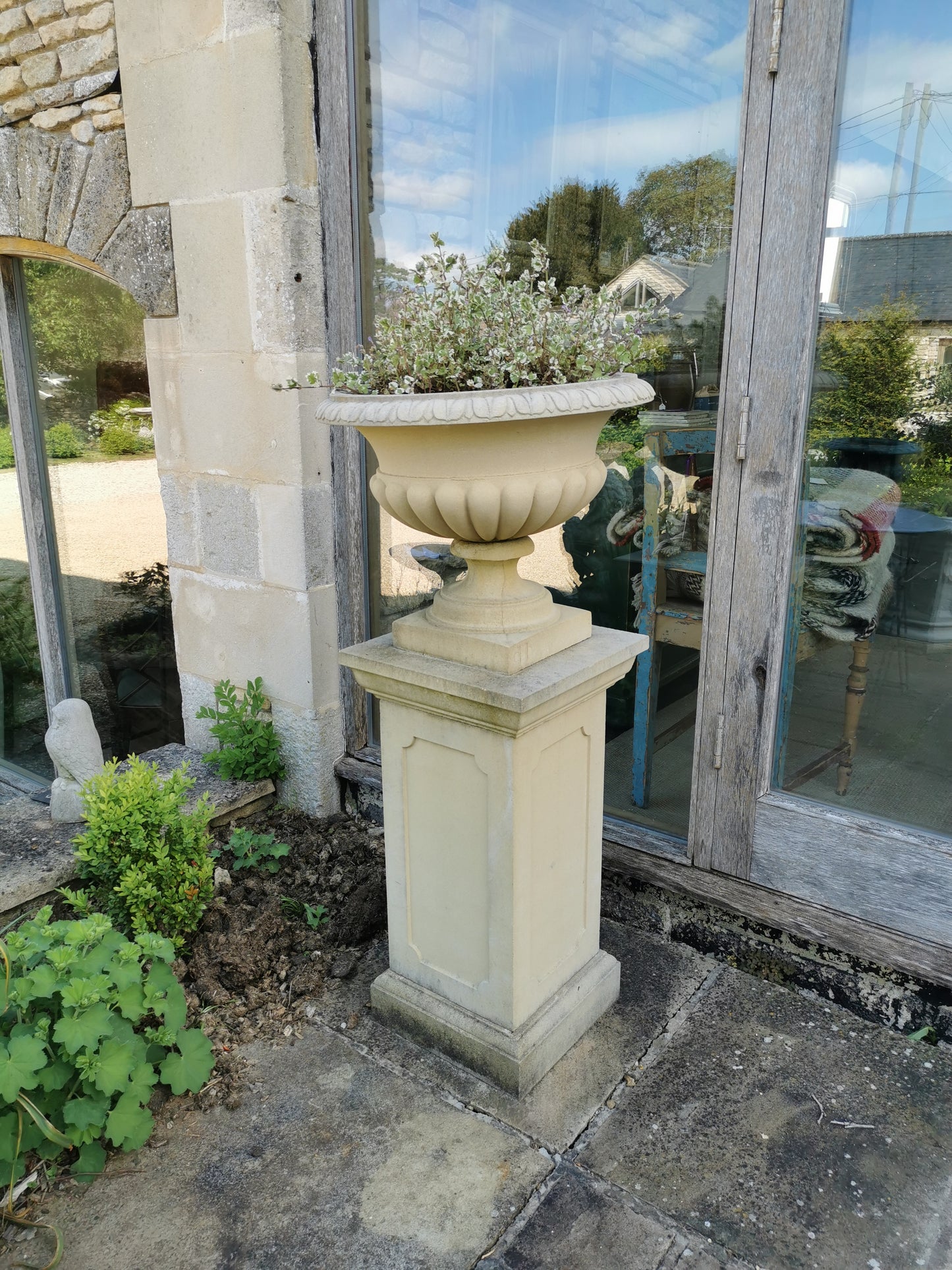 Stone Planter on plinth