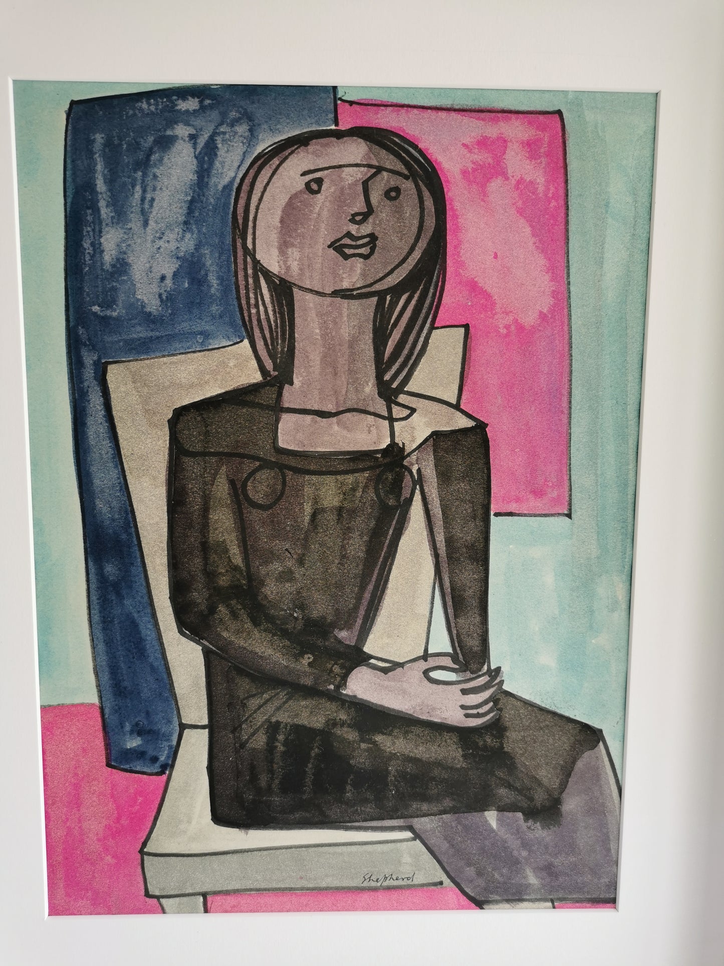 Seated Lady, watercolour. NOW £185