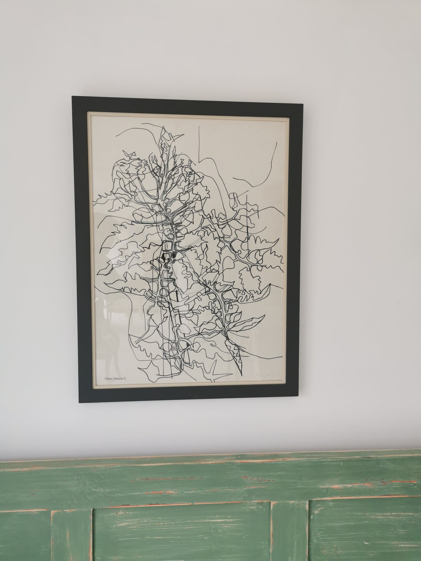 Tomato Plant, Pen and ink.