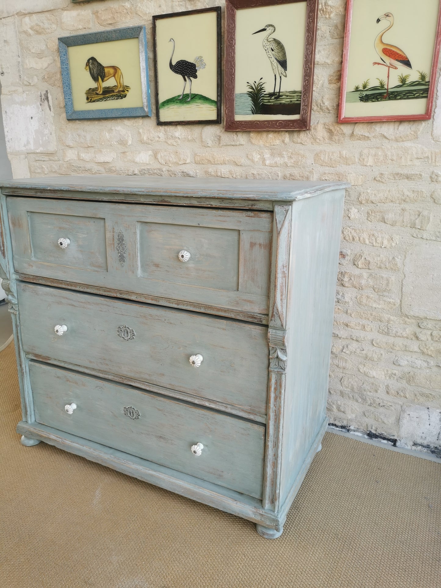 Blue Hungarian Chest of Drawers - SOLD