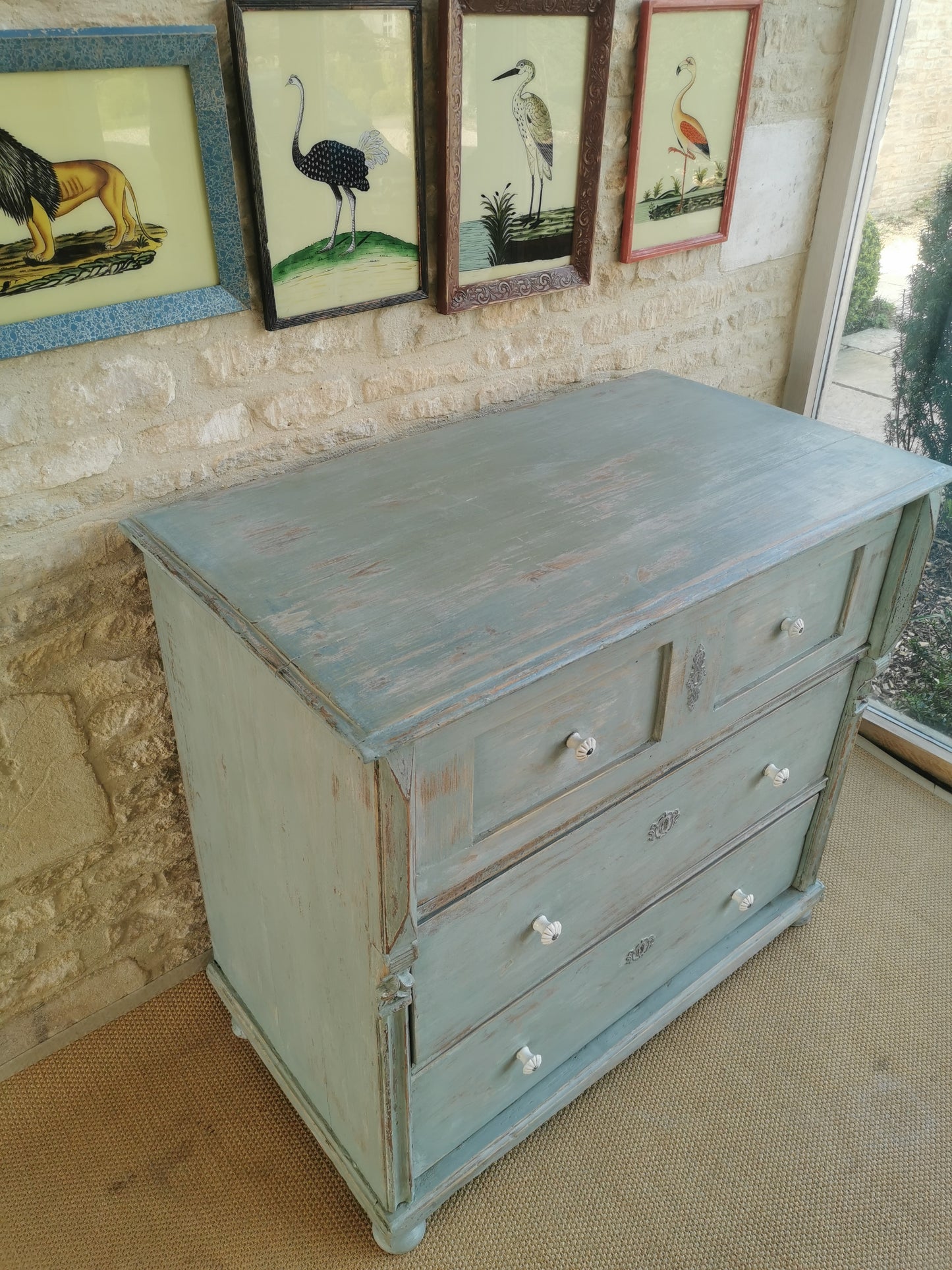 Blue Hungarian Chest of Drawers - SOLD