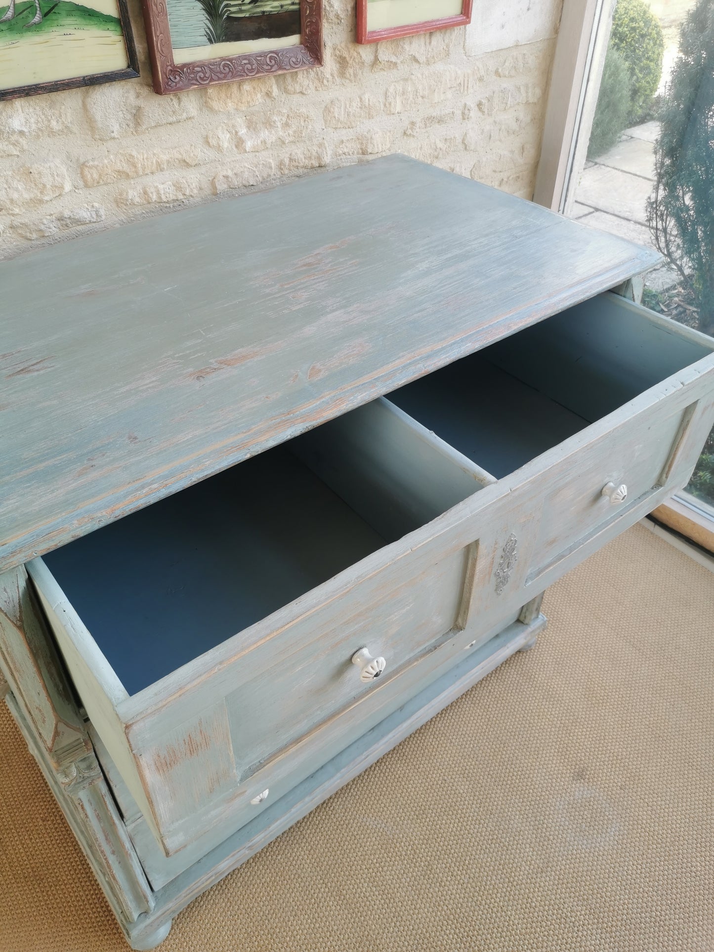 Blue Hungarian Chest of Drawers - SOLD