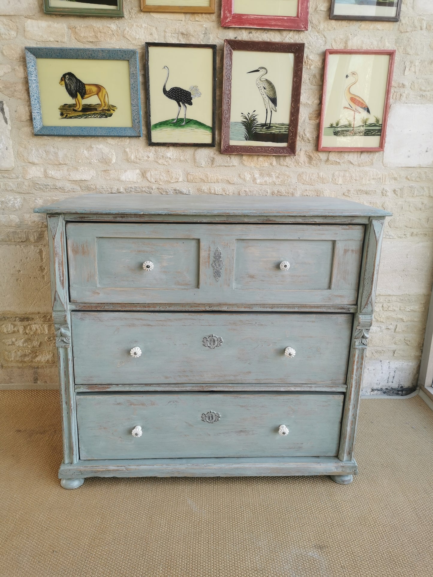 Blue Hungarian Chest of Drawers - SOLD