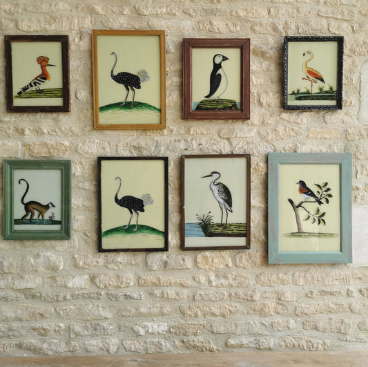 Hand Painted Birds on Glass