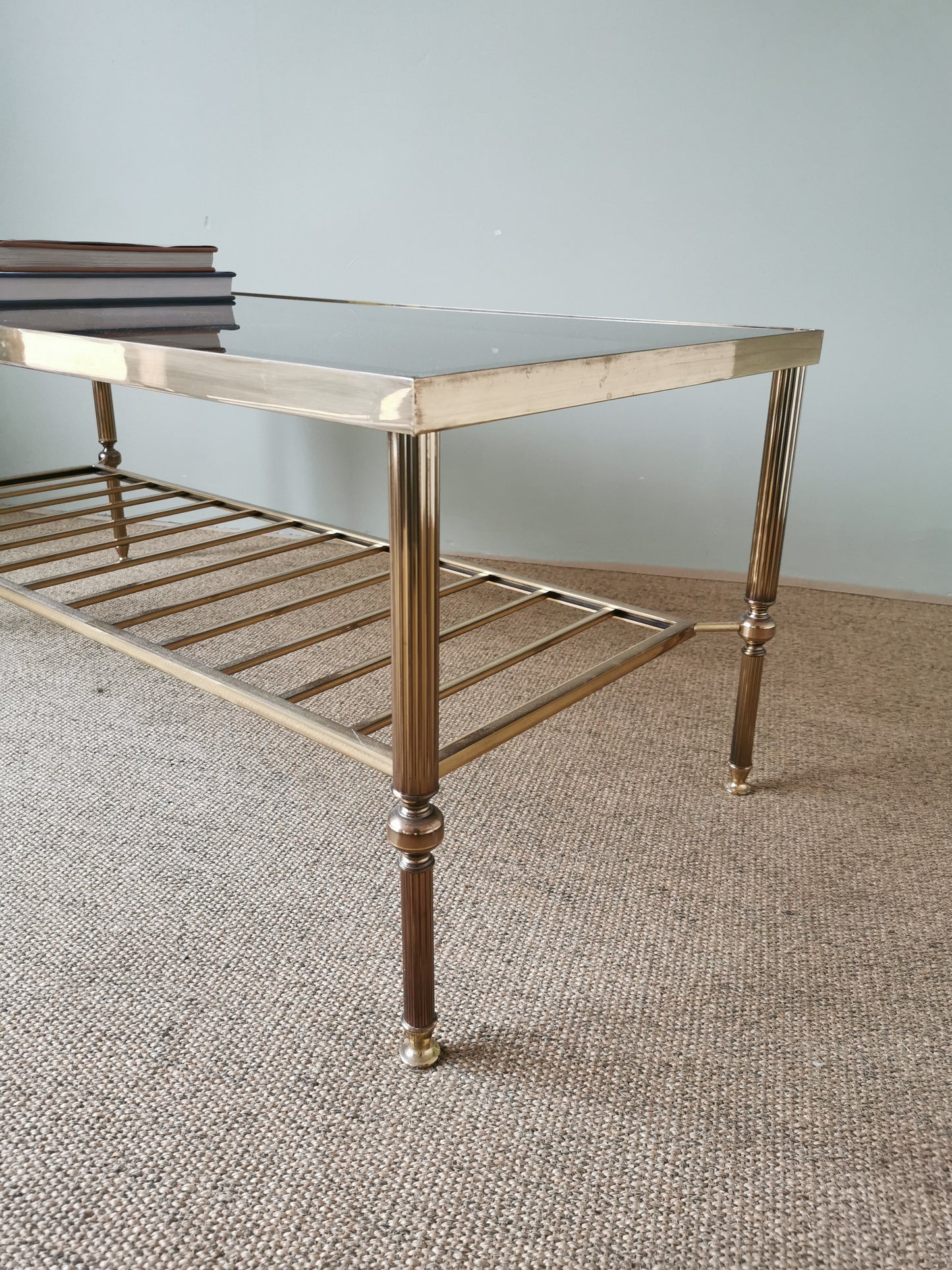French Brass & Glass Coffee Table