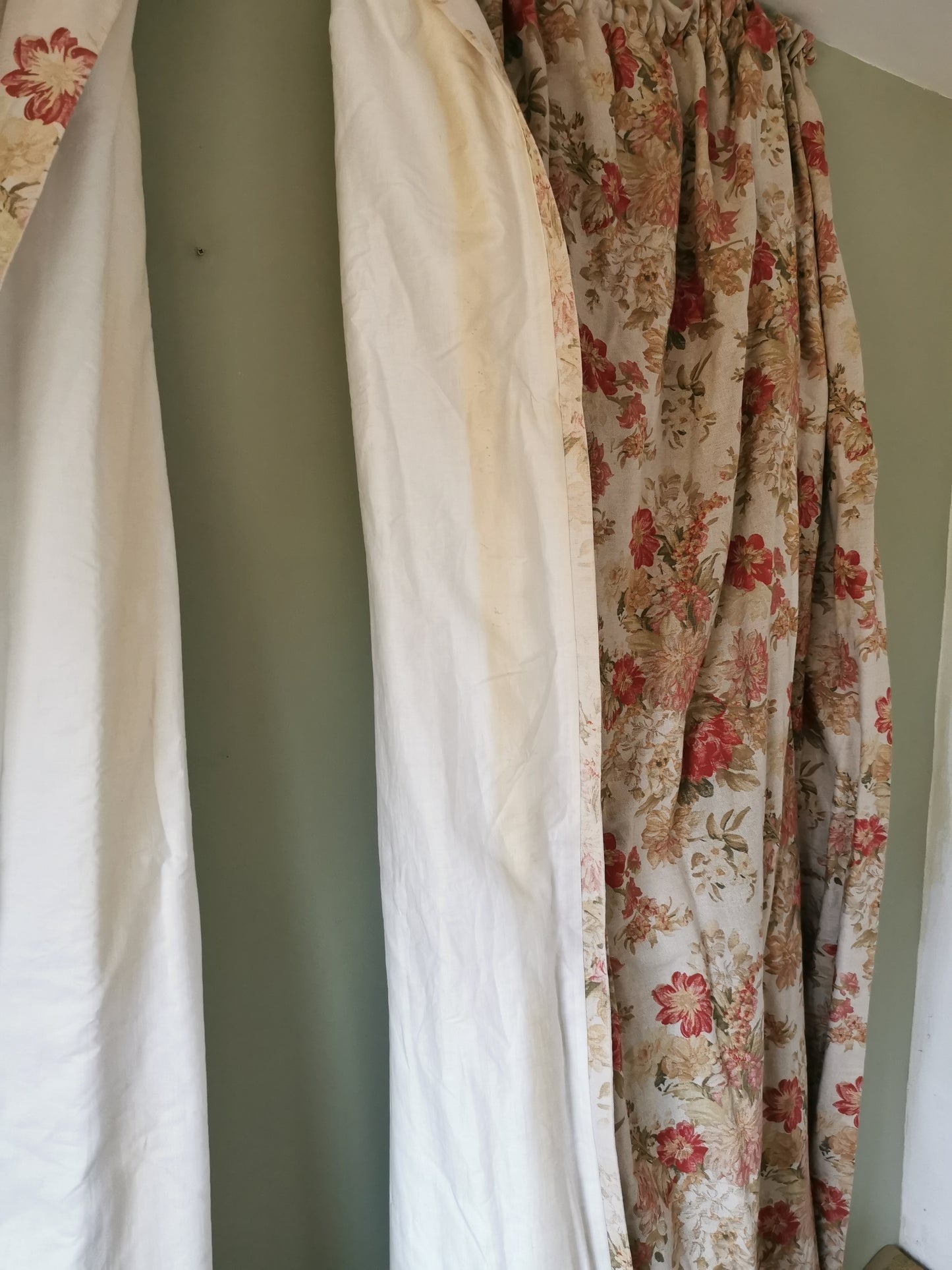Pair Floral Curtains