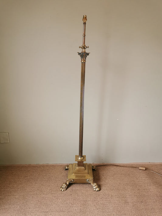 English Brass Floor Lamp