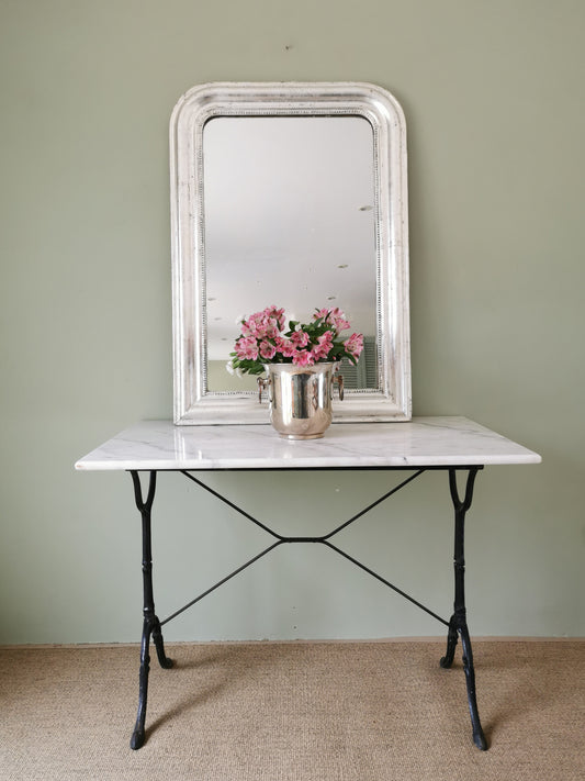 French Silver Gilt Mirror