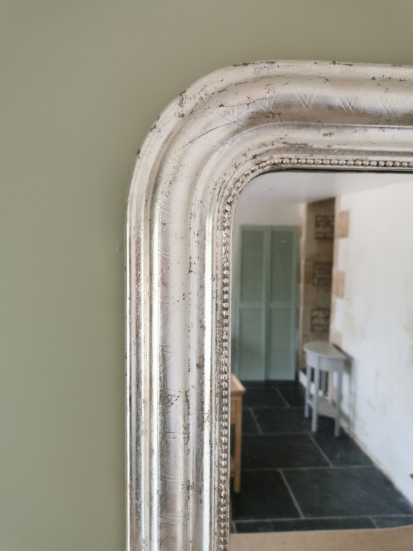 French Silver Gilt Mirror