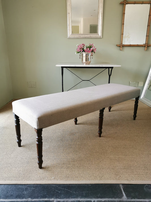 Upholstered Linen Bench