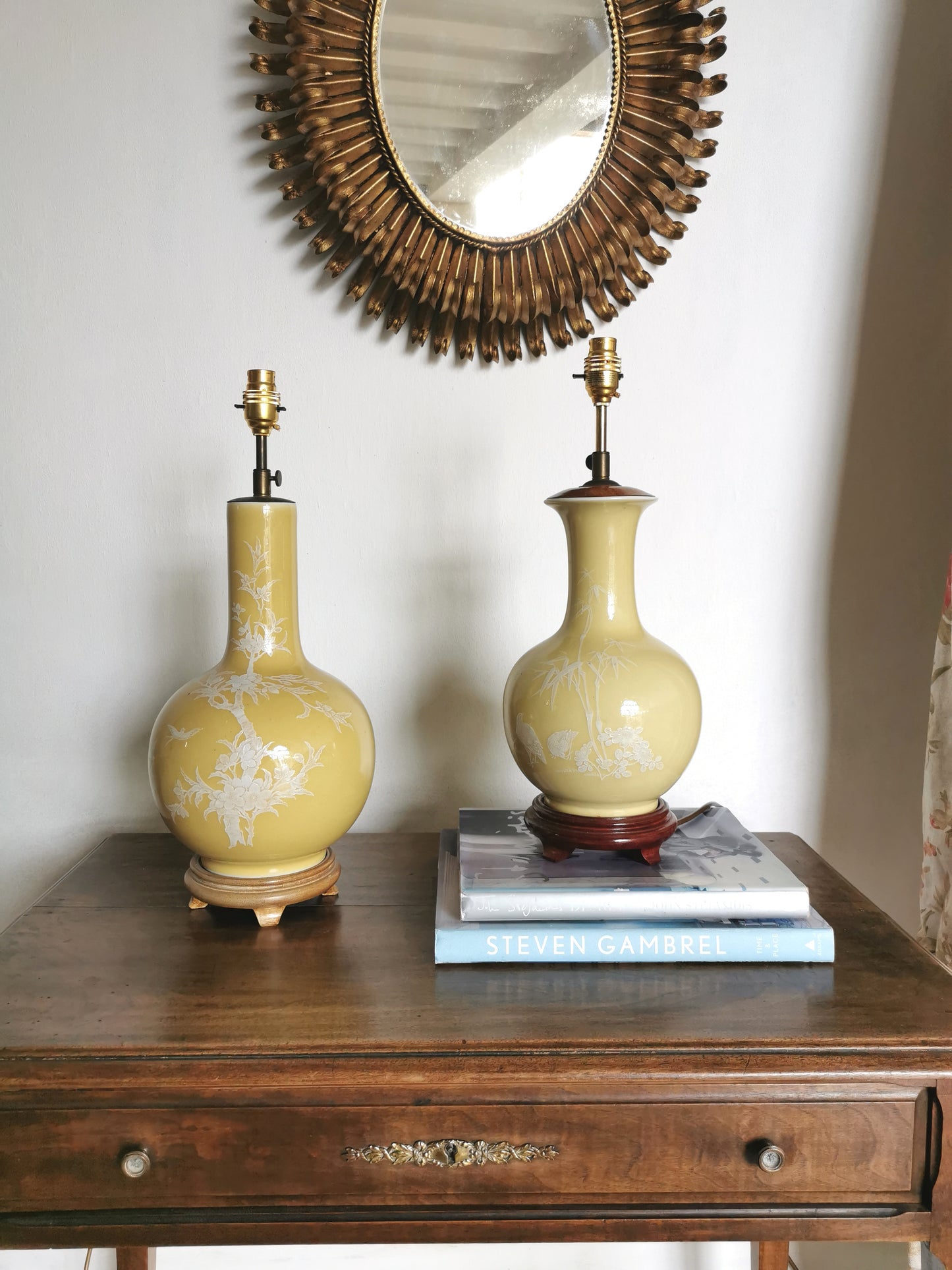 Chinese Yellow Ceramic Lamps