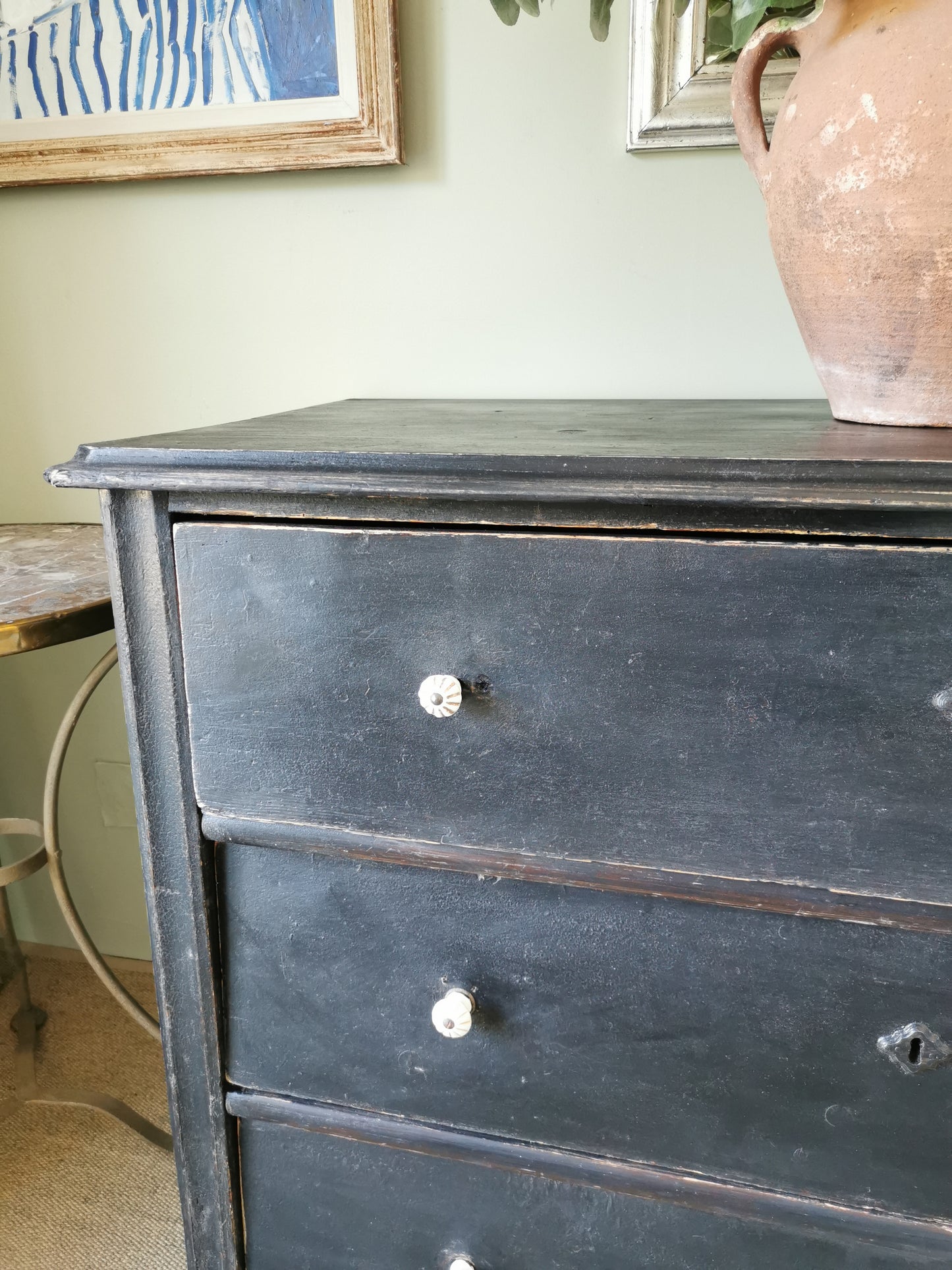 Black Hungarian Chest of Drawers.
