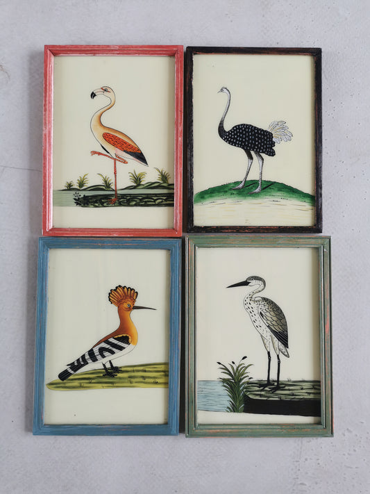 Hand Painted Birds on Glass (B)