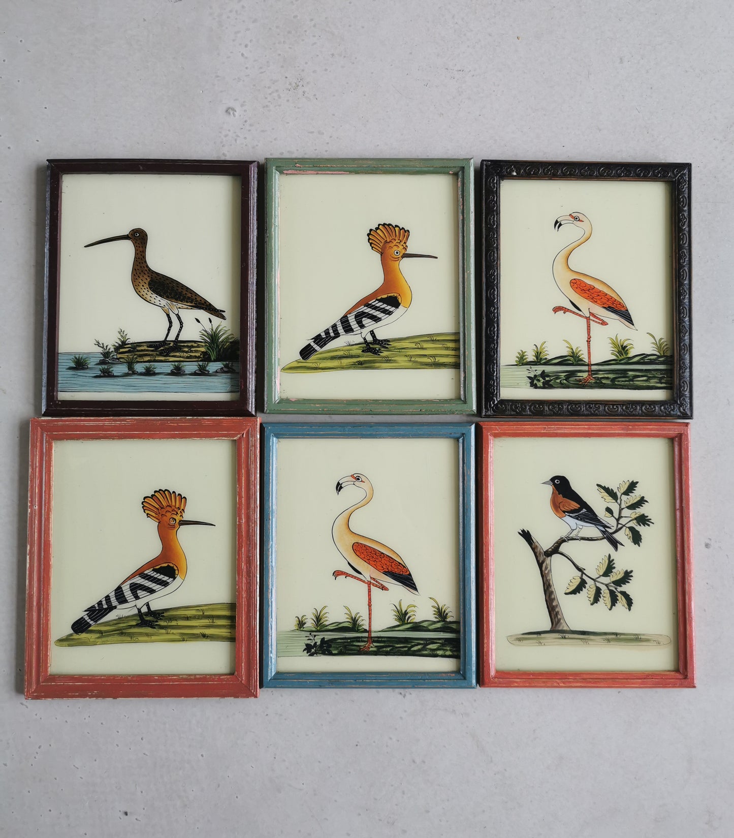 Hand Painted Birds on Glass (A)