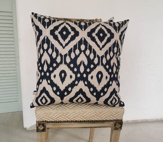 Navy Ikat Cushions