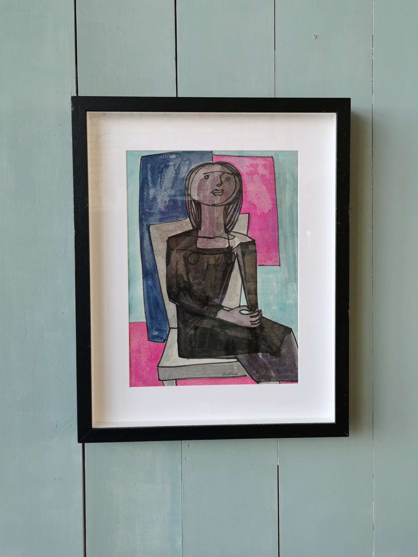 Lady in Chair, Watercolour